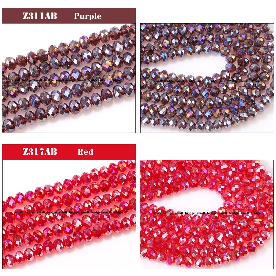 4mm Crystal Loose Beads Faceted Rondelle Glass Bead  with hole for jewelry making and bracelets manufacture