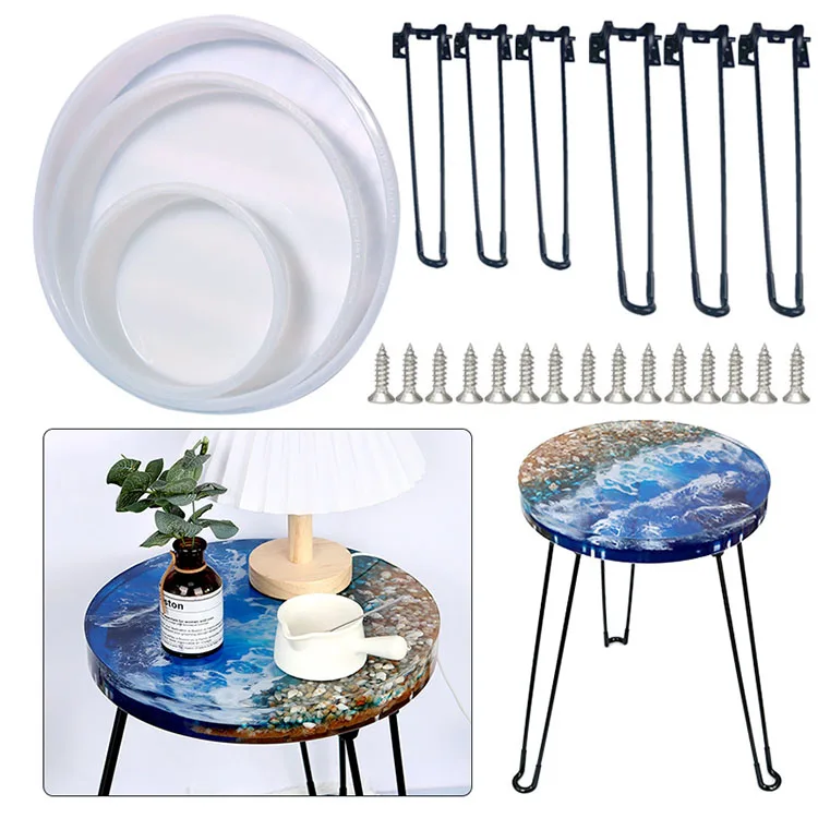 Moule en silicone pour résine époxy plateau rond 26 cm