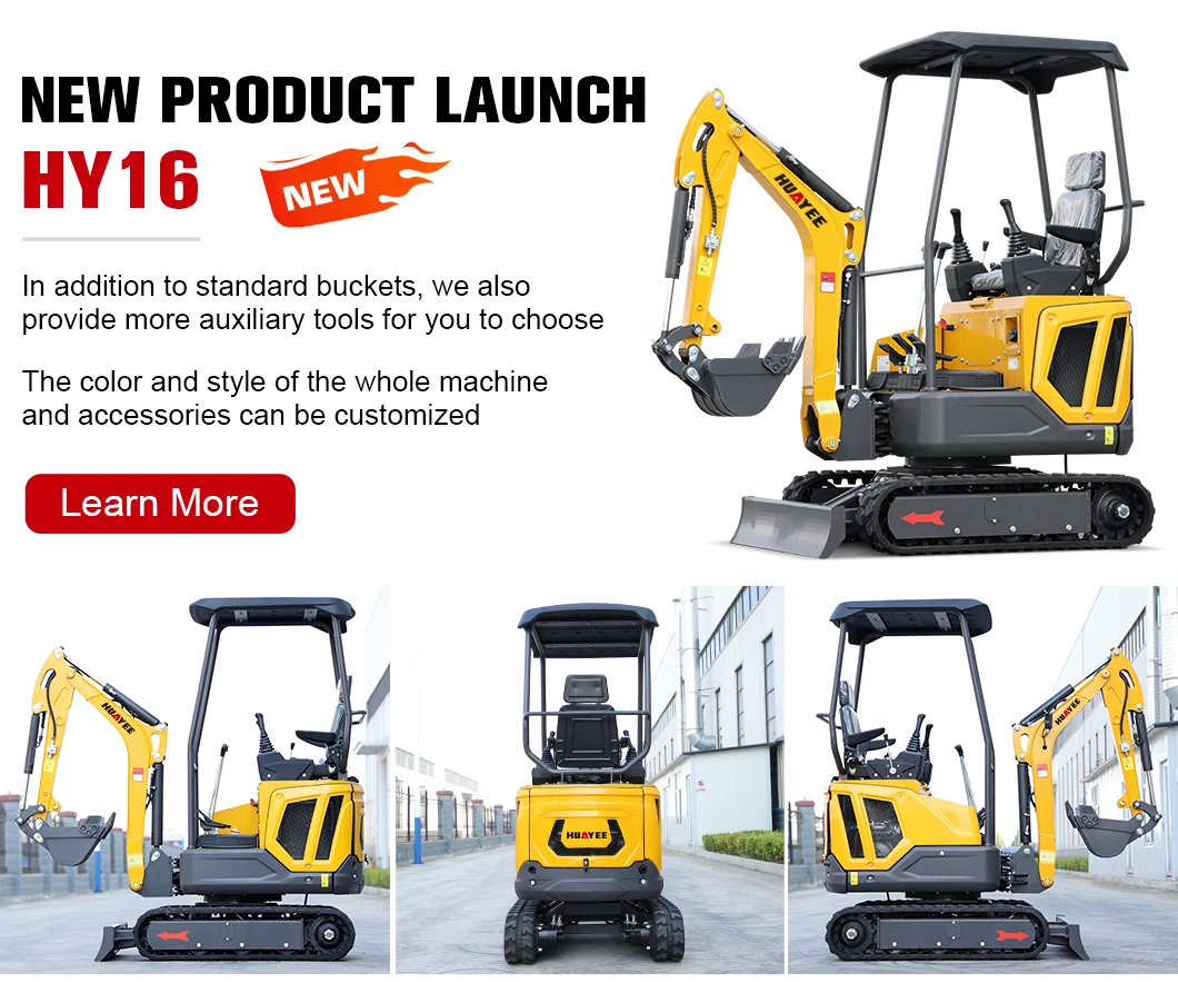Fast Delivery Hy16 Mini Excavator Price Multifunctional 1.6 Ton Mini