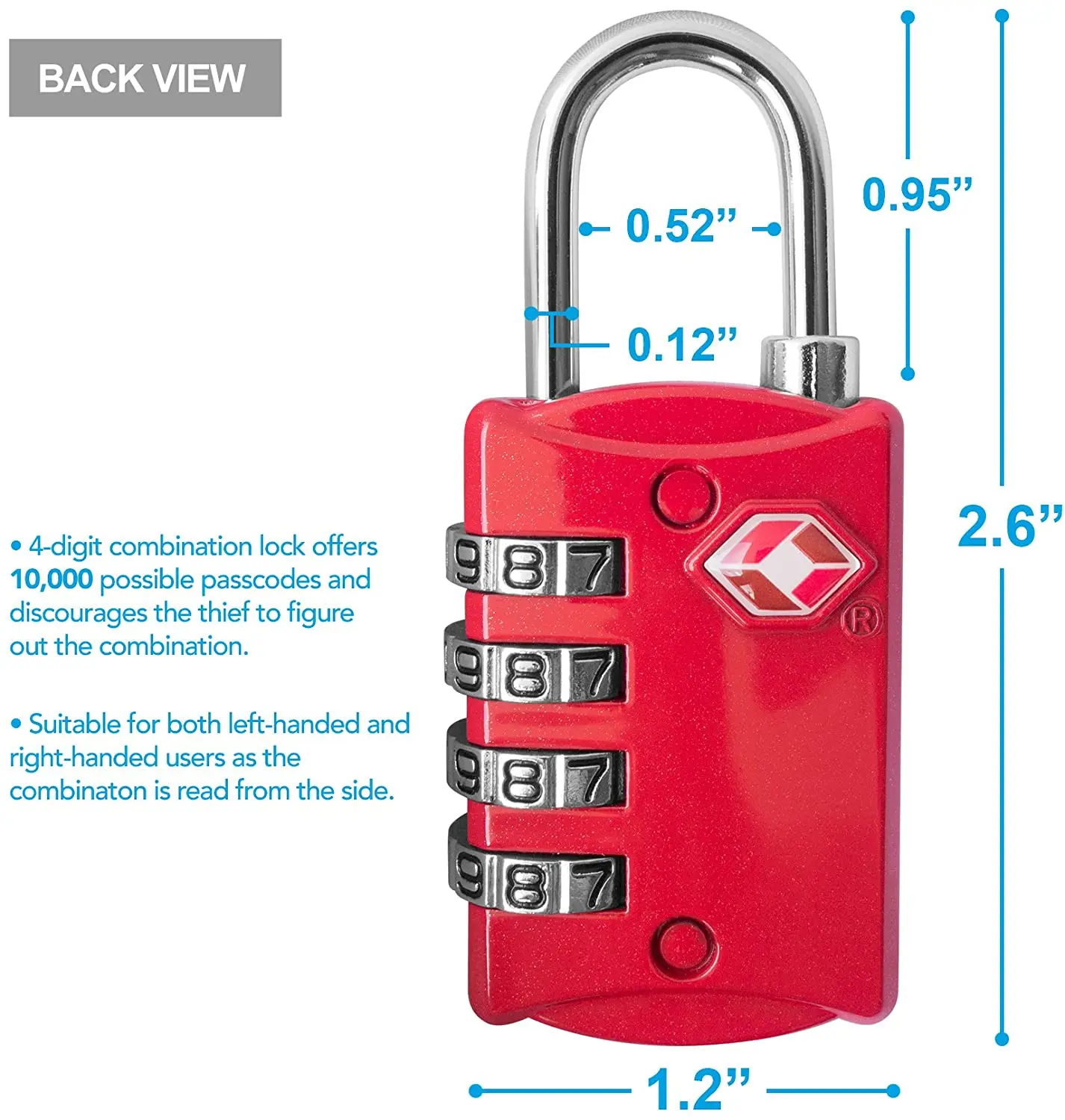 Tsa Luggage Locks 4 Digit Combination Tsa 007 Suitcase Lock Zinc Alloy