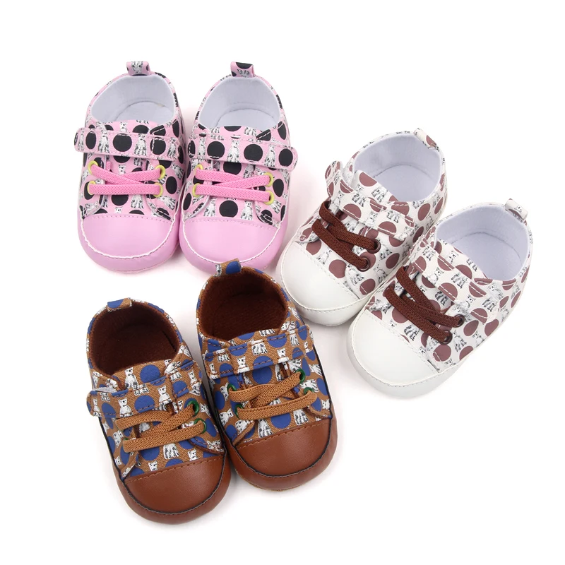 Spring and Autumn Animal Polka Dot Matching Soft Soled Baby Shoes for Girls and Boys