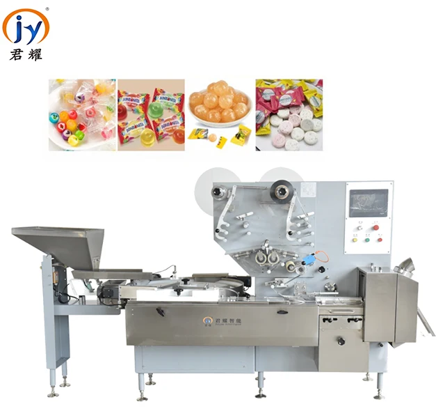 Industrial Disc Feeding Pillow Packing Machine Full Servo Industrial Touch Screen Control Hard Candy Pillow Packing Machine