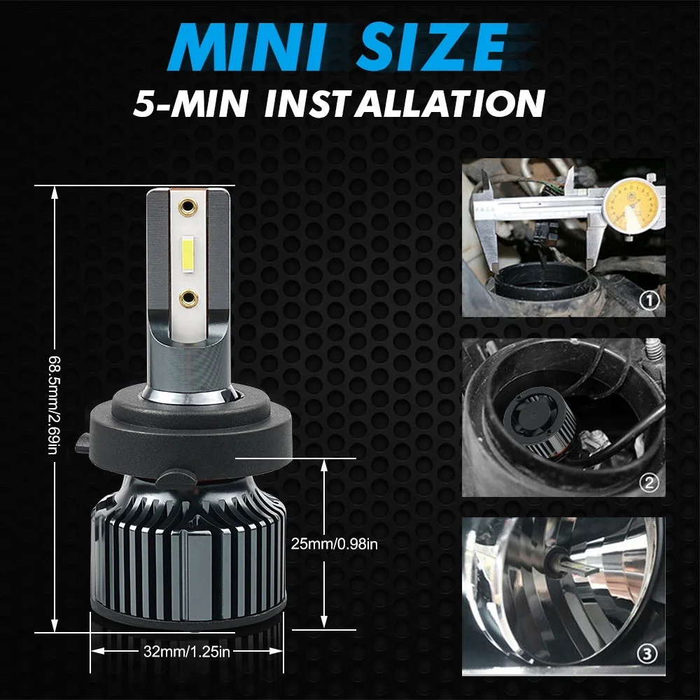 Bevinsee 2X H7 LED Headlight Bulbs Fog Light Brighter 150W - Foto 9