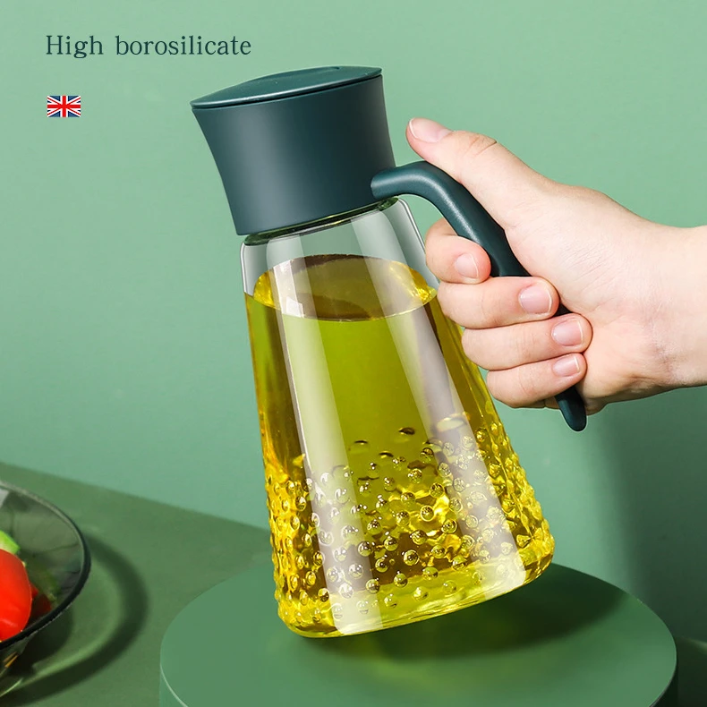 20oz 600ml Kitchen Olive Oil Dispenser Bottle Automatic Cap Glass