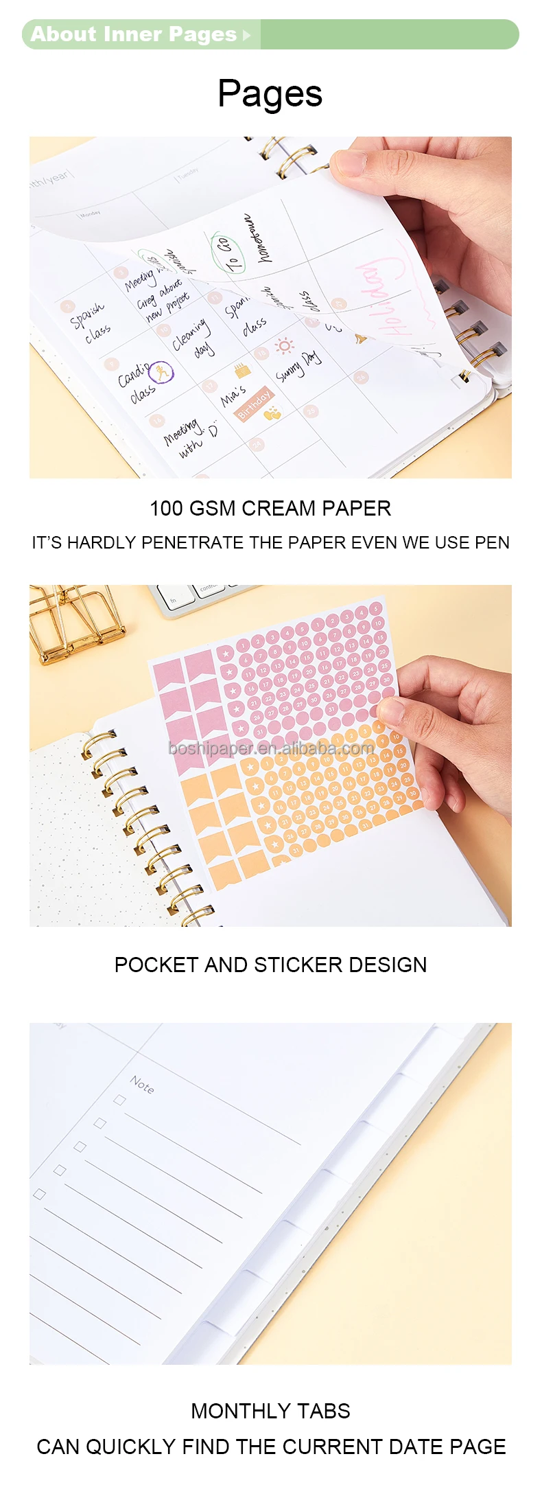 Wholesale A5 2024 Spiral Organiser Planner Book Hardcover Leather