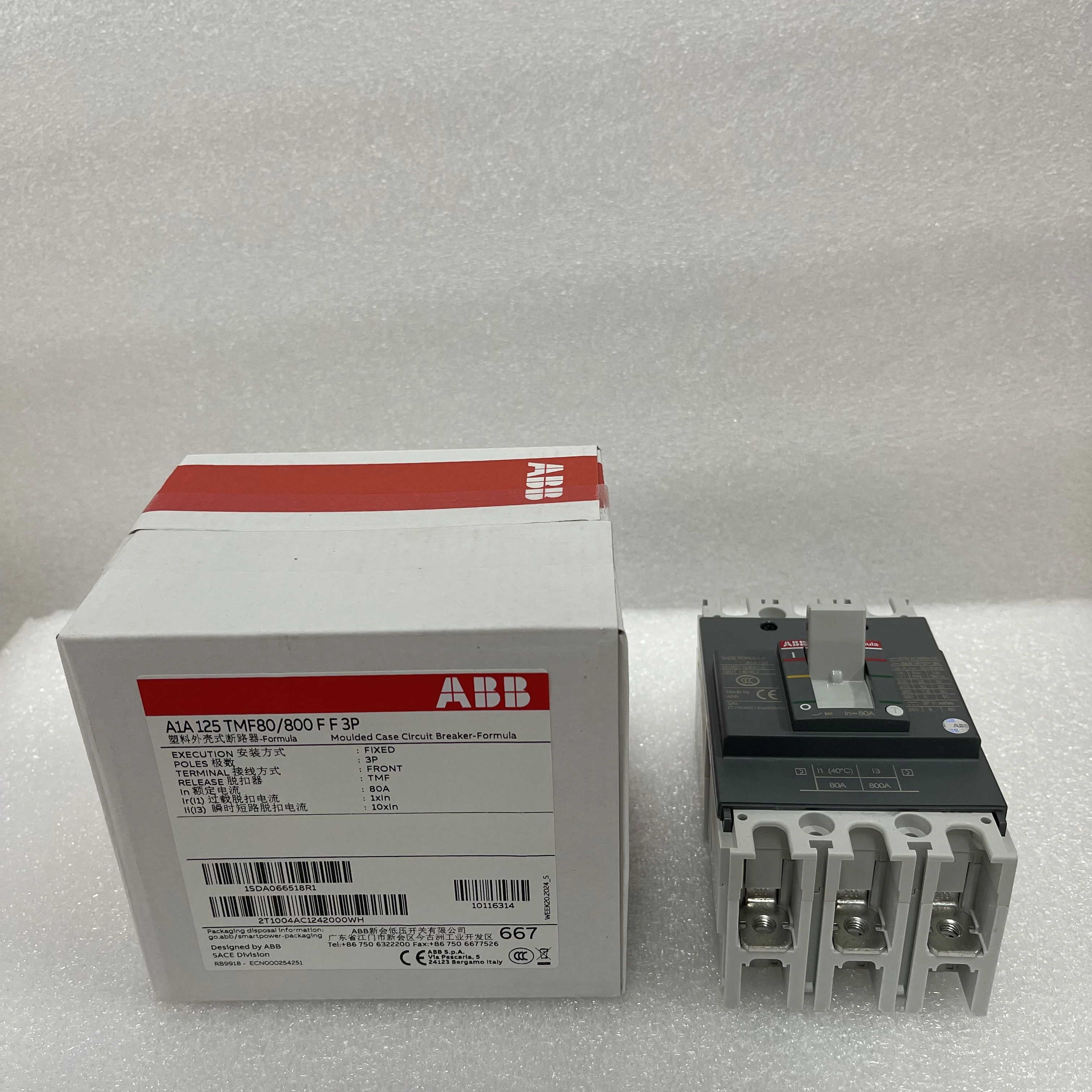 ABB Molded Case Circuit Breaker A1A125 TMF80/800 F F 3P