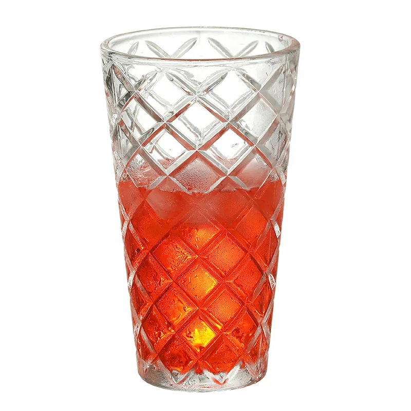 Custom 420ml Cocktail Mixer Rose Gold Stainless Steel 14oz Bar Glass Cocktail Shaker With Leakproof Metallic Steel Lid