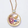 Collana con scatola a mezzo diamante rotonda in oro - Scatola vuota