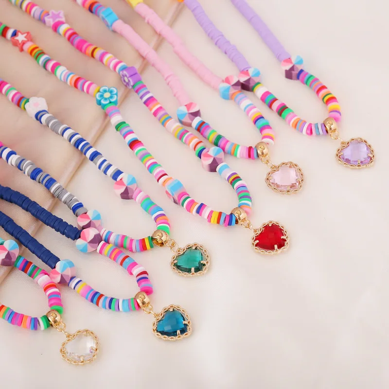 Heishi Surfer Necklaces Colorful Vinyl 