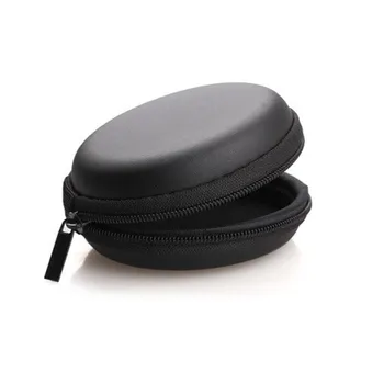 Solid color headphone storage bag EVA round data cable organizer, EVA zipper bag headphone case customized