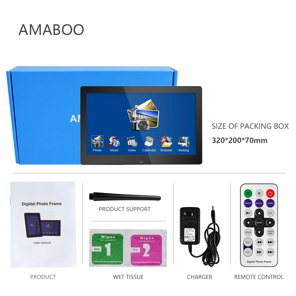 Amaboo Touch Wifi Digital Picture Frame 11.6 Inch With Cloud App Share Photos Freely Buy Touch