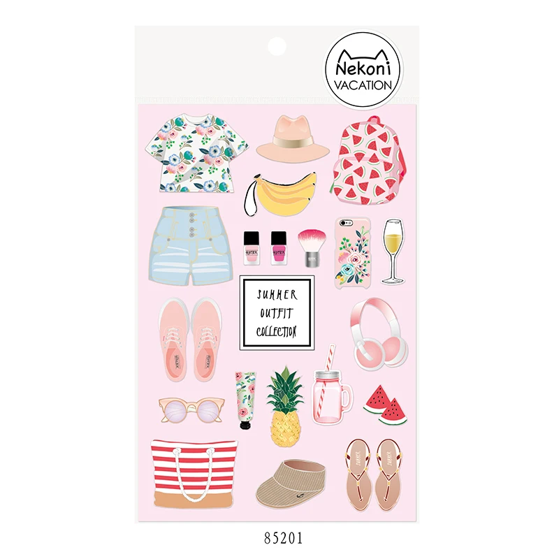 Nekoni праздничная серия наклейки клейкие декоративные на заказ ПВХ Виниловая наклейка для ручной учётной