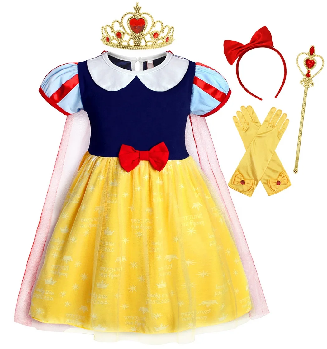 Girls Fancy Elsa Anna Snow Belle Princess Costume Deluxe Dress up