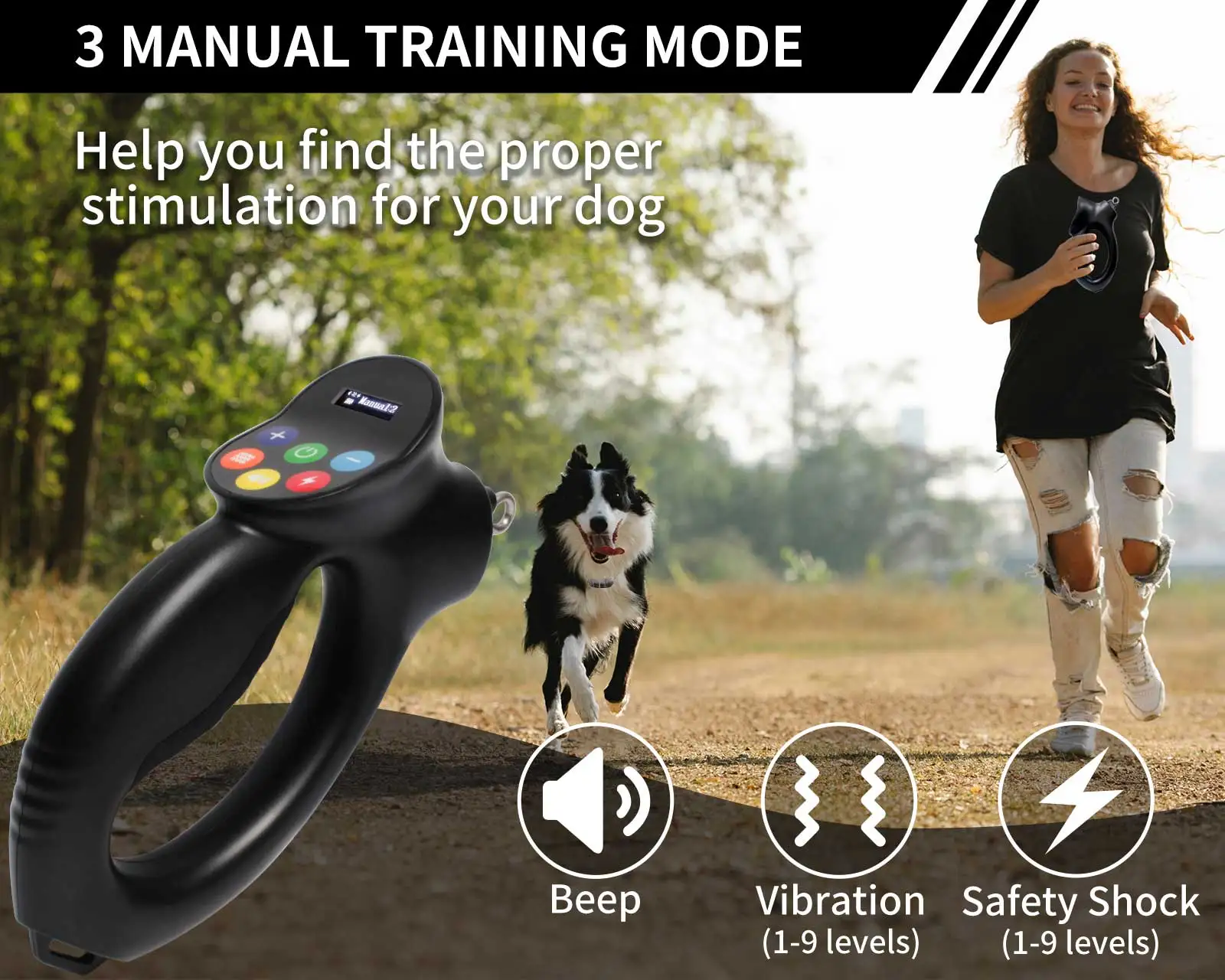 Anti-Tugging E-Collar 3300FT Waterproof Auto Leash Pulling Stop Dog ...
