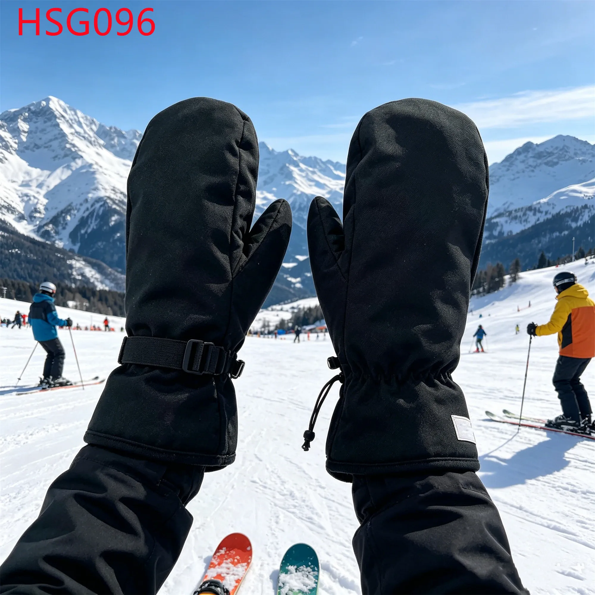 LXG,backcountry Snowboarding Anti-Loss Features Snow Gloves Elastic Knitted Cuffs Design Kids/adult Ski Black Gloves HSG096
