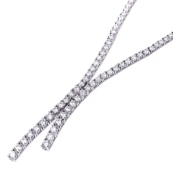 Tianyu Handmade Real Fine 10k/14k/18k Solid White Gold HPHT Lab Diamond Tennis Necklace Wedding Jewellery
