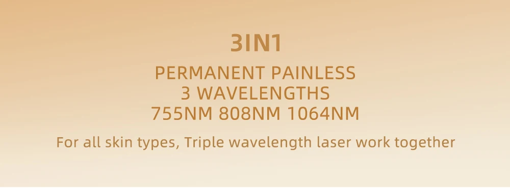 Professional 3-wavelength diode laser hair removal machine featuring 755nm, 808nm, and 1064nm technology. Designed for permanent hair reduction on all skin types with advanced cooling, high power output, and fast treatment speed. Ideal for salons and aesthetic clinics. Titanium Ice 3-Wavelength Diode Laser Hair Removal Machine (755nm + 808nm + 1064nm)