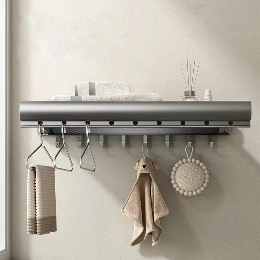 Foldable Clothes and Hat Rack Space-saving Solution Clothes Drying Rack Foldable with Hooks for Bathroom and Balcony