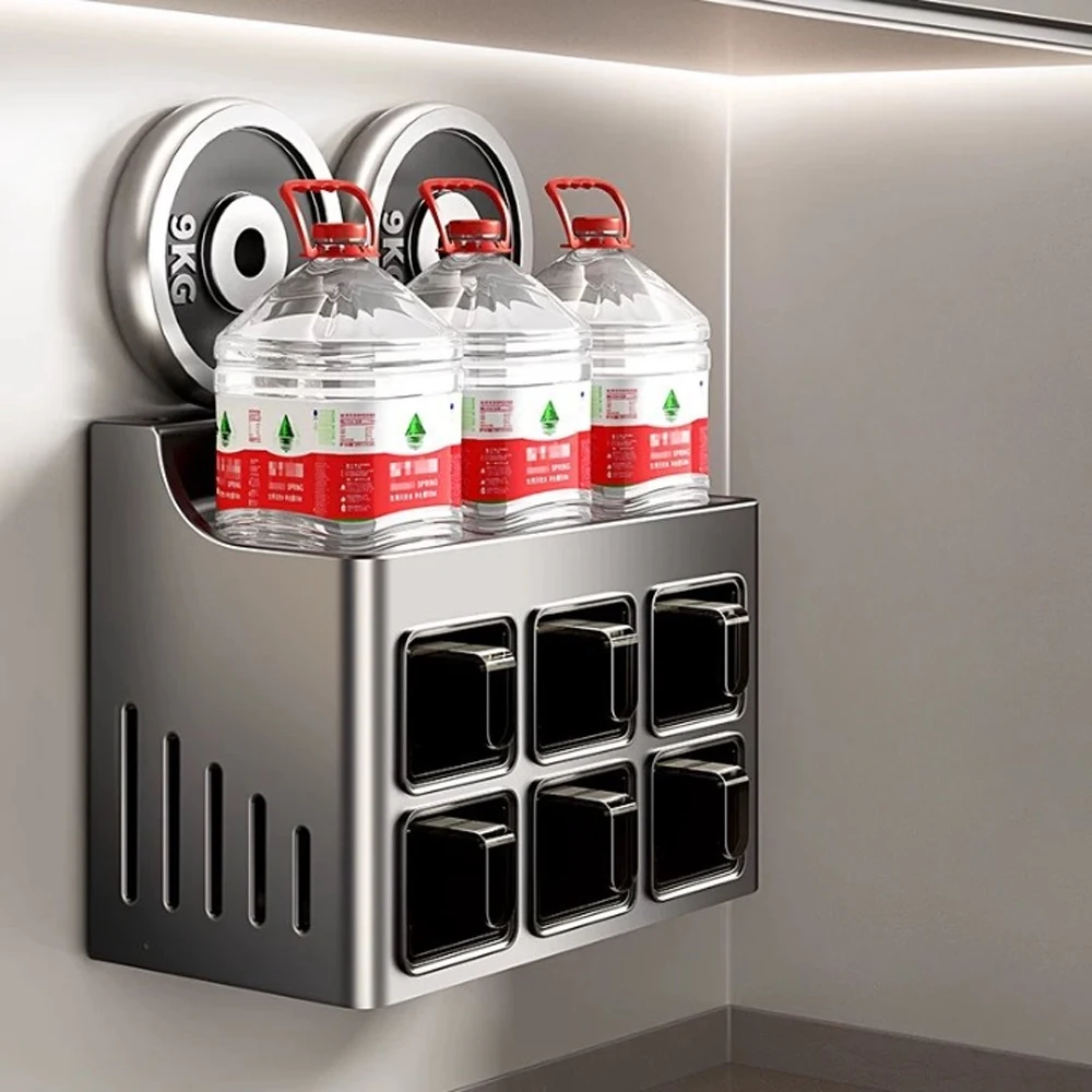 Multi-Purpose Adhesive Wall Shelf for Kitchen Office Organization Waterproof Spice Organizer