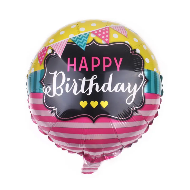 18 Inch Happy Birthday Foil Balloons Party Decoration Balloon Holiday Aluminum Inflatable Foil Ball Kids Toy Supplies