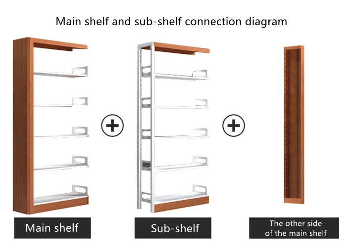 Modern Steel School Library Double Sided Storage Bookshelf Kd Structure