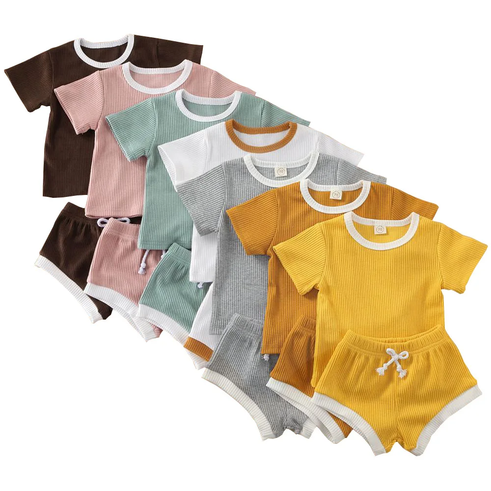 Newborn Toddler Baby Boys Summer Tops Shorts Outfits Sets Casual Infant Clothes 