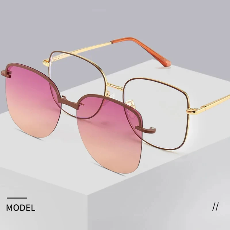 Fashion Cat Eye Polarized Sunglasses for Women - 2 in 1 Anti  display picture 3