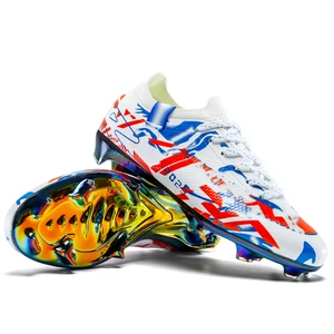 Custom Logo Professional Black Colour Training Futsal Cleats Kids' Cr7 Football Soccer Boots Shoes Size 35-47 Indoor Use