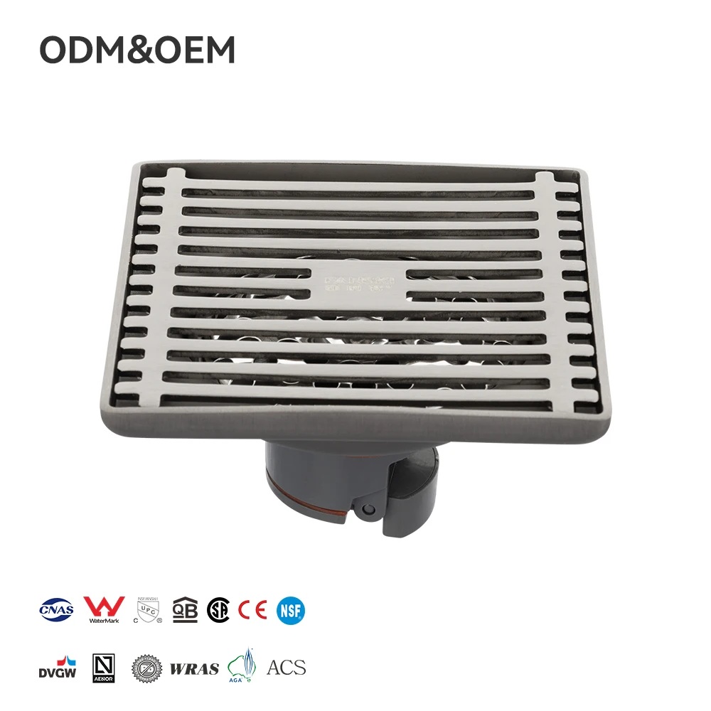 FANSKI Modern dizájnu, kiváló minőségű, 4 hüvelykes négyzetes szűrő, rozsdamentes acélból, korrózióálló, szagálló, kompressziós csatlakozás