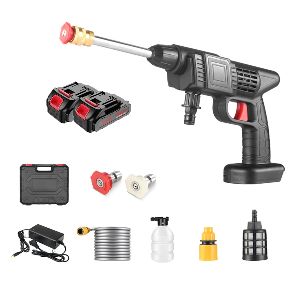 Cordless Hvlp Water Spray Gun High Pressure Painting Car Wash Electric ...