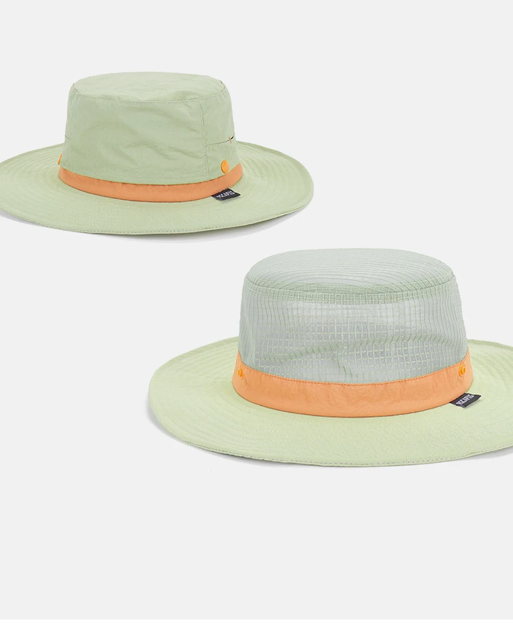 Fashionable Summer Bucket Hat New Design Light Flat Brim Waterproof Sun Protection Windproof Rope for Fisherman's Fishing