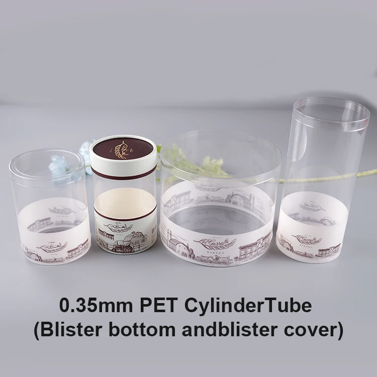 Cylinder Plastic Round Tube Box Custom Clear PET Tennis Balls Gift Cylindrical Transparent Packaging