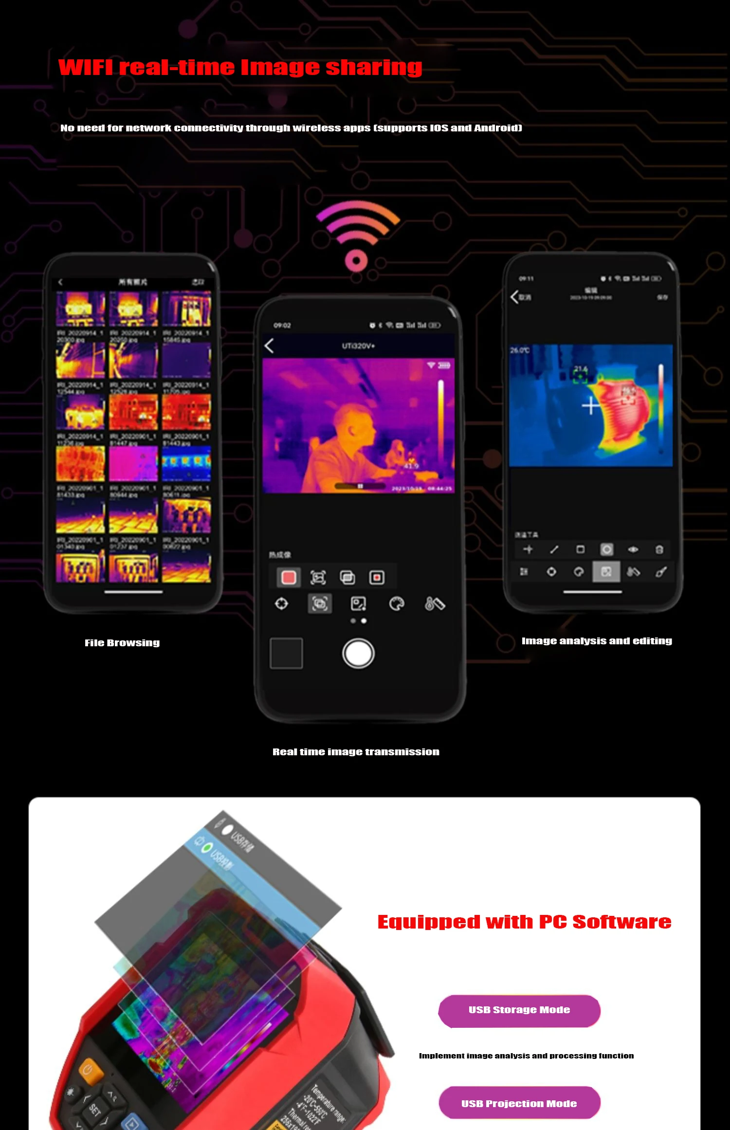 Unit Uti260v Infrared Thermal Imaging Camera Touch Screen With Laser