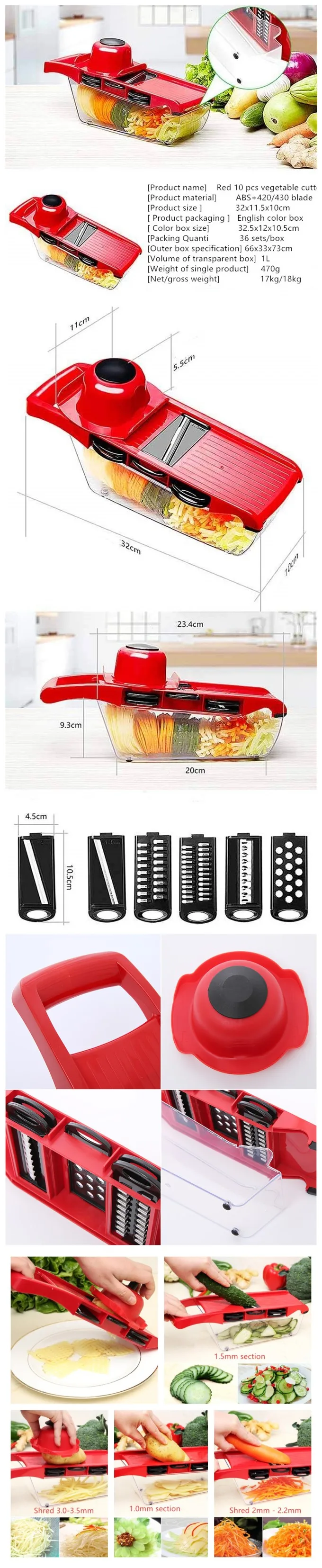 Kitchen Accessories Mandoline Vegetable Cutter With Stainless Steel Blade Vegetable Slicer Blade