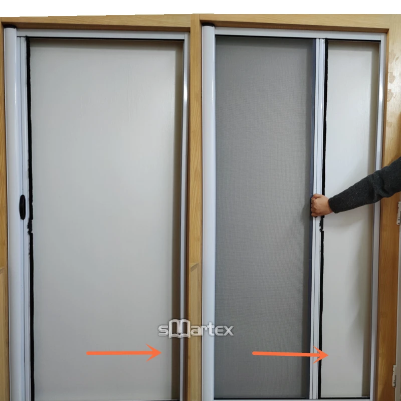 Factory Directly Roll up Mosquito Net Rope Fly Screen Door Retractable Fiberglass Mesh Insect Screen Door