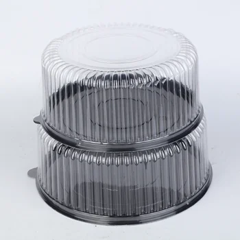10-11 Inch Plastic Cake Containers With Lids Disposable, Round Gold Cl Cake Carrier Holder With Lid For 1 2 Layer Cakes5 Pack