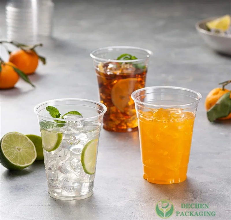 Pet Drinking Cup Clear Plastic Cups With Dome Lids 9oz