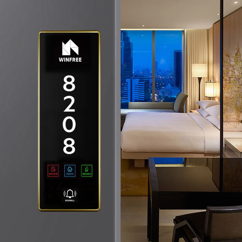 Free Customized Design Digital Hotel Room Number Sign Electrical Display  Apartment Room Number Door Plate LED Light Plate