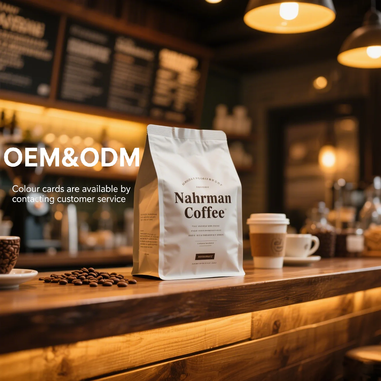 Personalized logo Food Grade 250g Plastic Vertical Zipper Bag Coffee Packaging Bag