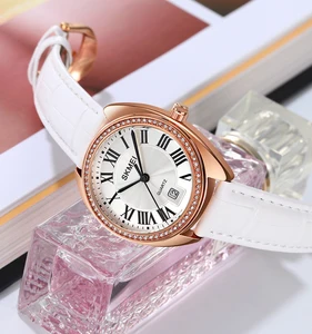 SKMEI 2183 Women's Round Dial Leather Strap Zinc Alloy Case Quartz Watch Water Resistant 3BAR Sporty Fashion Design