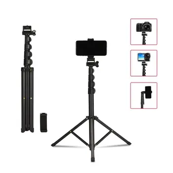 MT39 61inch Heavy Duty Aluminum Extendable Cell Phone Tripod Stand Selfie Stick Tripod with Phone Clip detail image