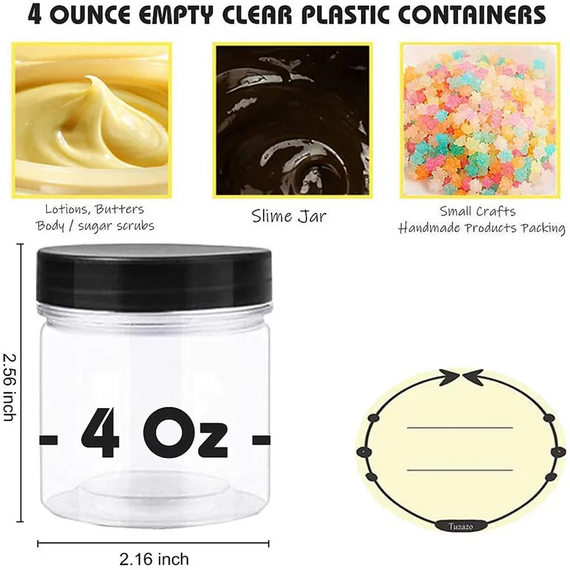 6oz,8oz,12oz,16oz,32oz Plastic Containers With Lids Slime