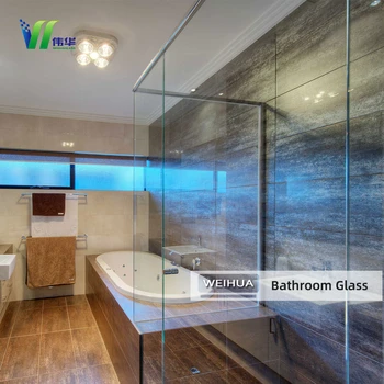 8mm 10mm 12mm Tempered Toughened Frosted Curved Bent Glass for Bathroom Tempered Shower Glass Doors