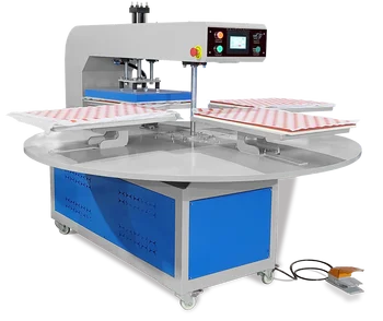 High Pressure Hydraulic Automatic Rotary Four Station Heat Press Machine For Fabric