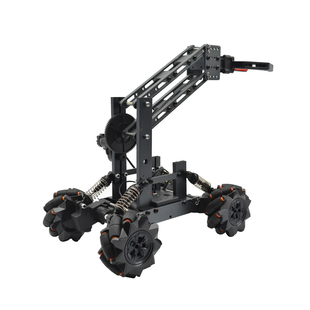 Alloy 14CH DIY Programming Blocks Vehicle RC Car With Robot Mecha Grab Clamp Arm  4WD Electric RC Engineering Drift Stunt Car