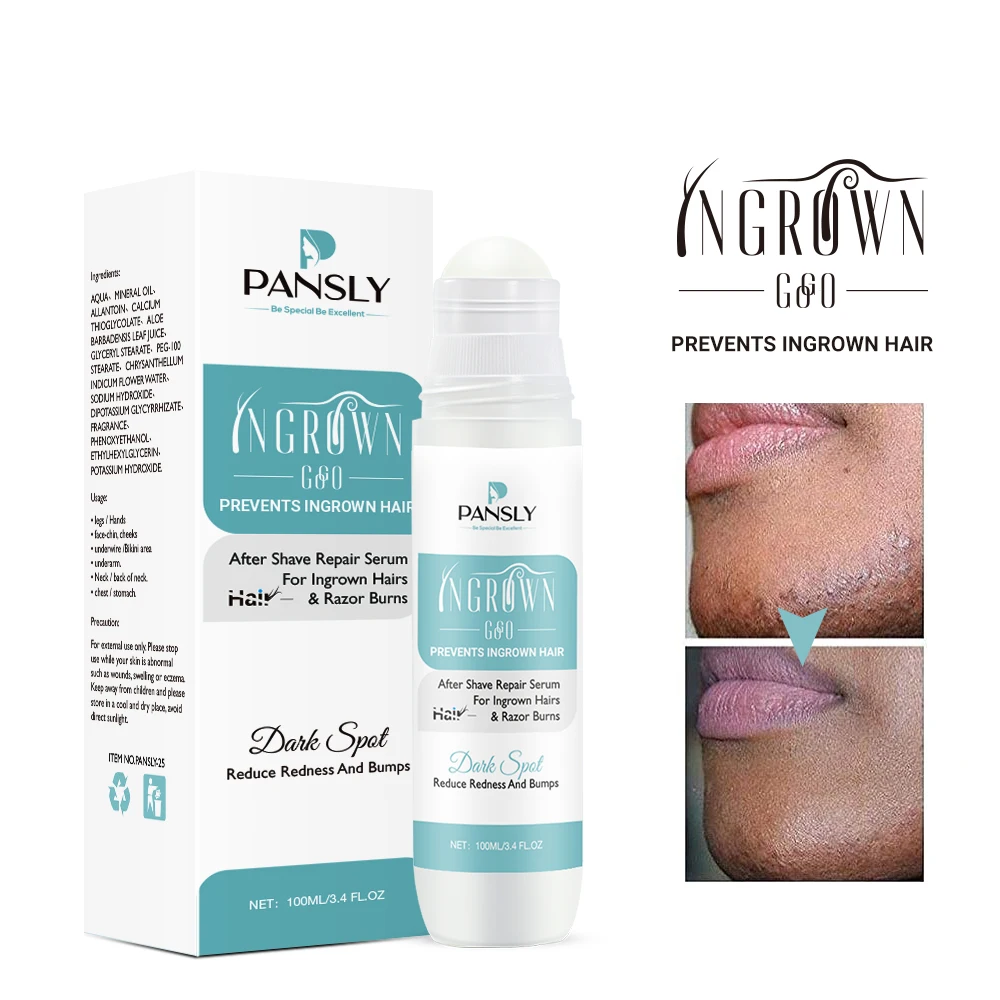 100% Natural Formula Remove Dark Spot After Shave Razor Bumps Treatment Solution Ingrown Hair Removal Roll on Ingrown Hair Serum