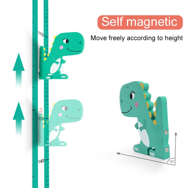 Настенные декоративные 3D наклейки с животными, магнитная линейка для измерения высоты, Экологичная самоклеящаяся Таблица роста ребенка