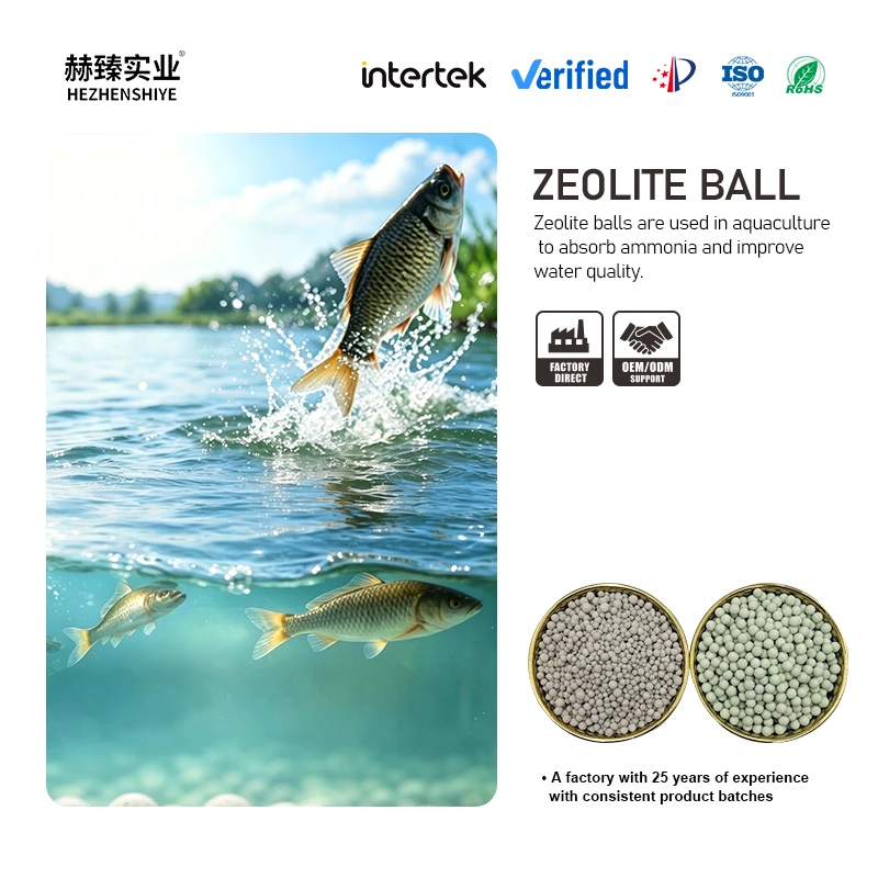 ISO9001 Approved Chemical Gas Separation Tower Filling Material Circulating Water Purification Filter Bed Medium Zeolite Ball