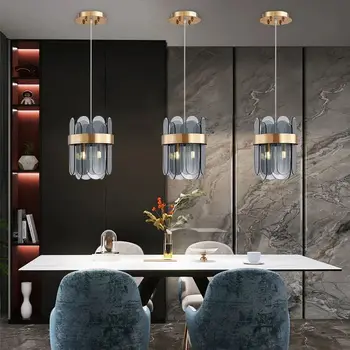 Italian light luxury glass chandelier clothing shop living room bedroom dining room creative tassel chandelier