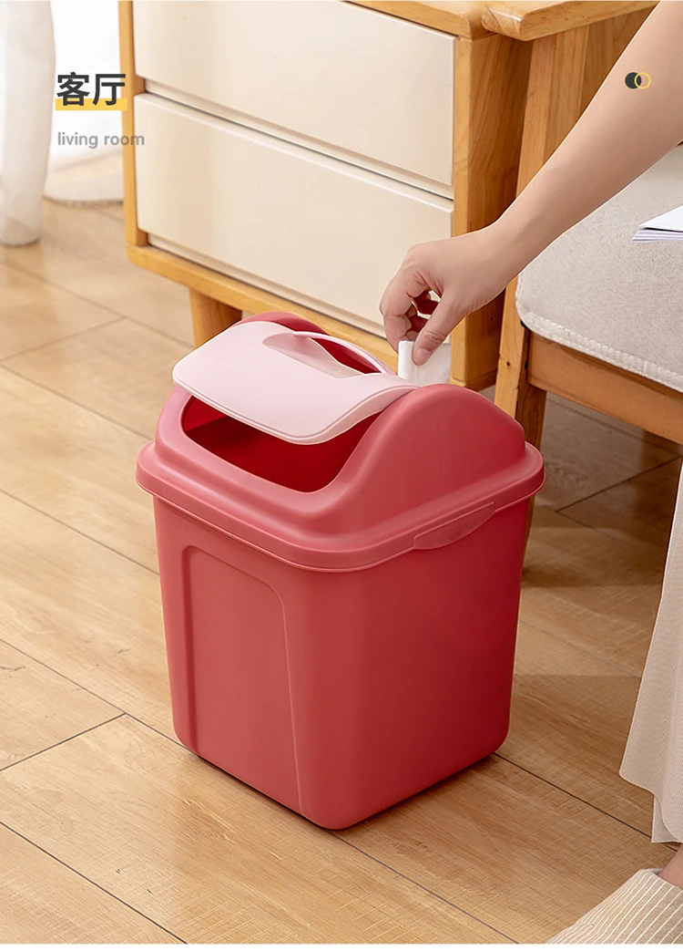 Portable Plastic Kitchen Garbage Bin Trash Can With Swing Top Lid Buy